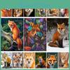 5d Painting Diy Diamond Wild Fox Animal Diamond Embroidery Cross Stitch Kit Full Rhinestone Mosaic Home Decor
