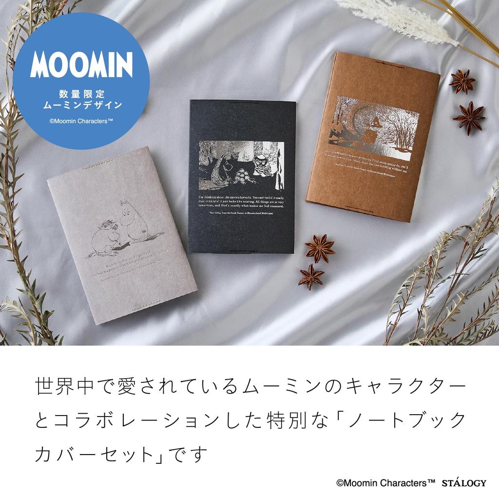 Nitoms STALOGY Moomin Notebook Cover, 1/2 Year Notebook Set, A6 Grid, Red, Limited Edition, SS0122