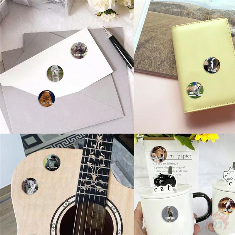500Pcs/Roll Funny Animal Emoji & Inspiring Words Kids Rewards Stickers - DIY Scrapbooks Album Decor Sealing Label Decals