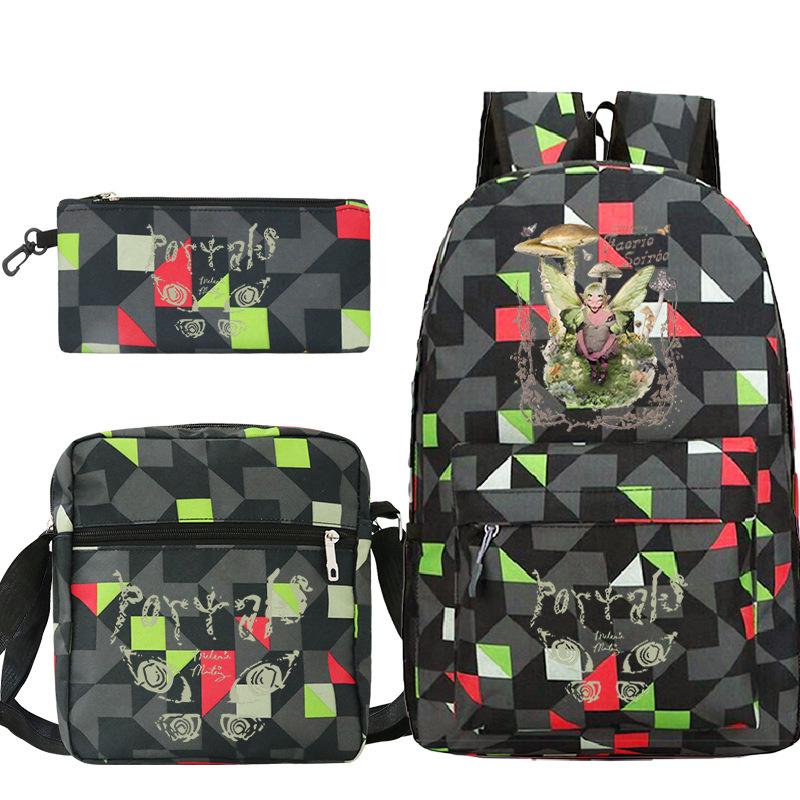 Popular Singer Peripheral Backpack Pencil Case Student Schoolbag Three-piece Set