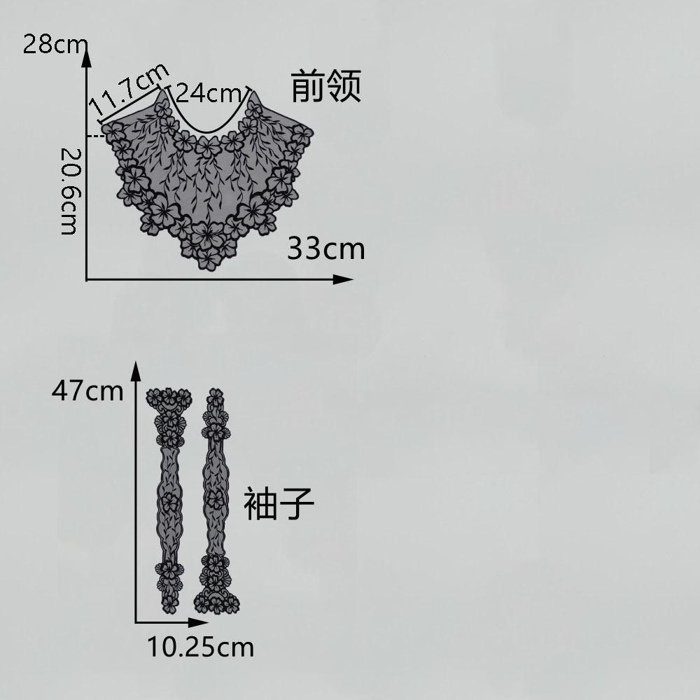 Black And White Organza Embroidery Collar Lace Mesh Lace Diy Sewing Decoration With Clothing Accessories