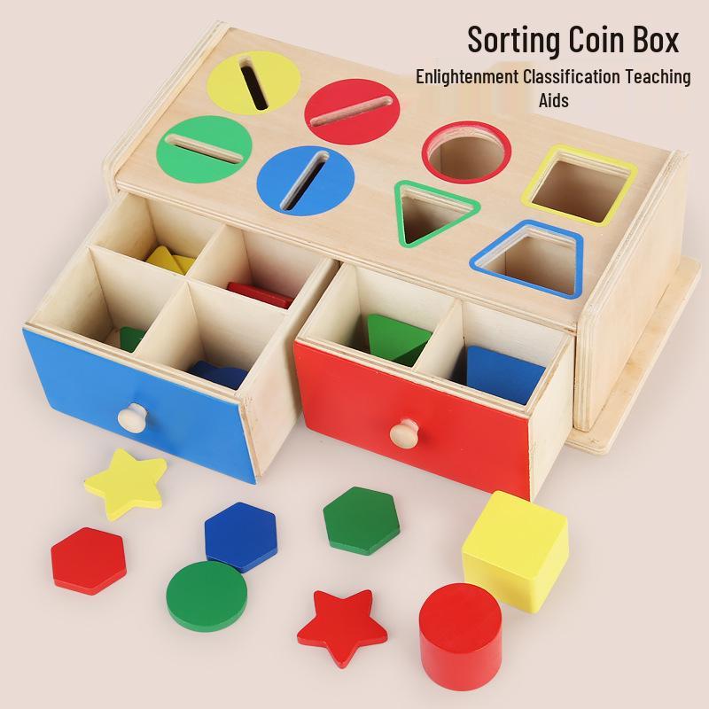 Montessori Early Education Shape & Color Sorting Building Blocks for Children