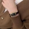 Light Luxury Fashion Women's Watch Original Brands Black Gold Oval Workplace Commuting Genuine Leather Women's Watches Gift