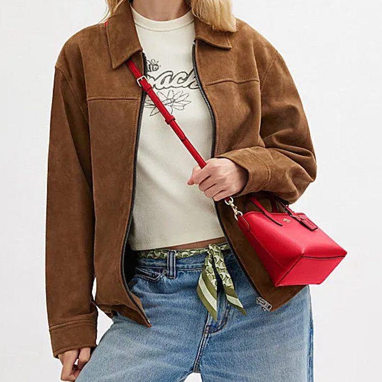 COACH City Cow Leather Tote Bag, Shopping Bag, Shoulder Bag, Crossbody Bag, Handbag Mini Women's Red CW031-IMUP7