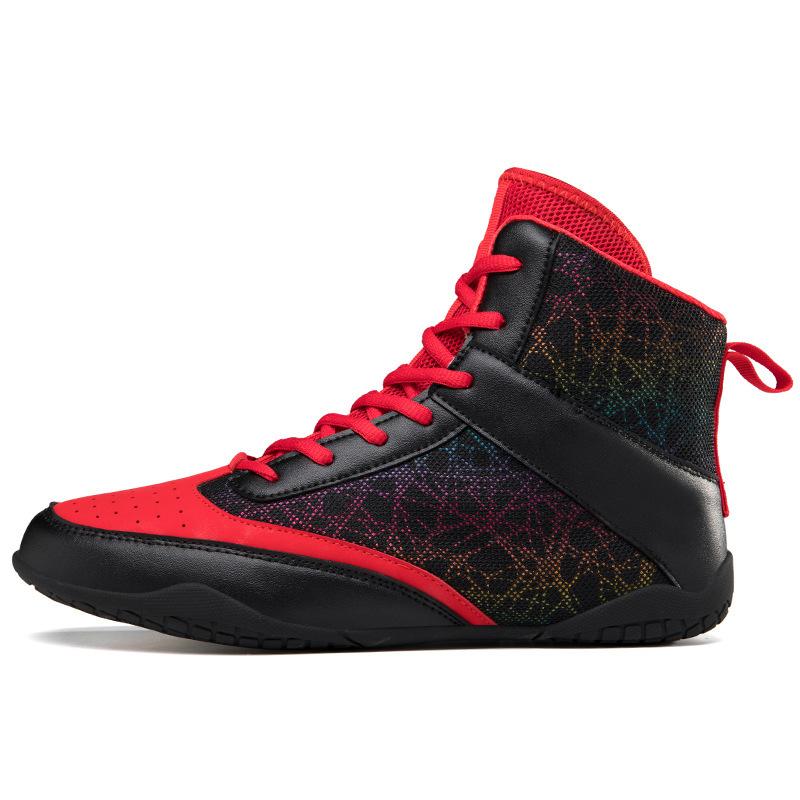 New Spring and Summer Splicing Upper Sports Shoes High Top Men's Boxing Training Shoes Fitness Shoes Fighting Shoes