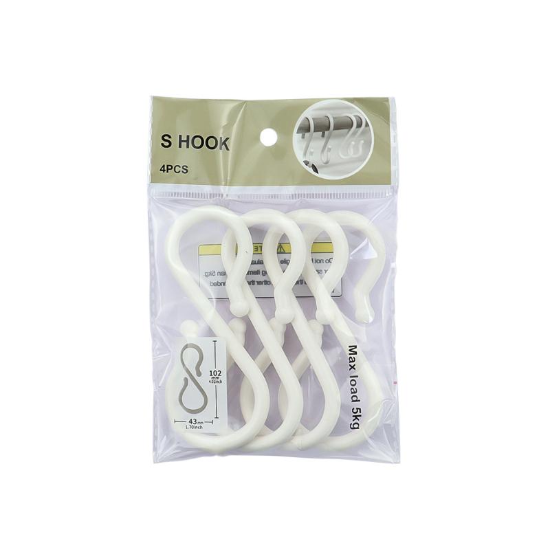 8Pcs S-Shaped Door Behind Hook Multi-Purpose Kitchen Hooks Wardrobe Clothes Cross Bar Universal Portable Bathroom Plastic Hook