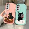 Leicht betrunkene Katze Hülle für Samsung Galaxy A14 A16 A13 A12 A15 A11 A21s A52 Weiche Handyhülle A06 A22 A33 A53 A04 A03 A05 A23