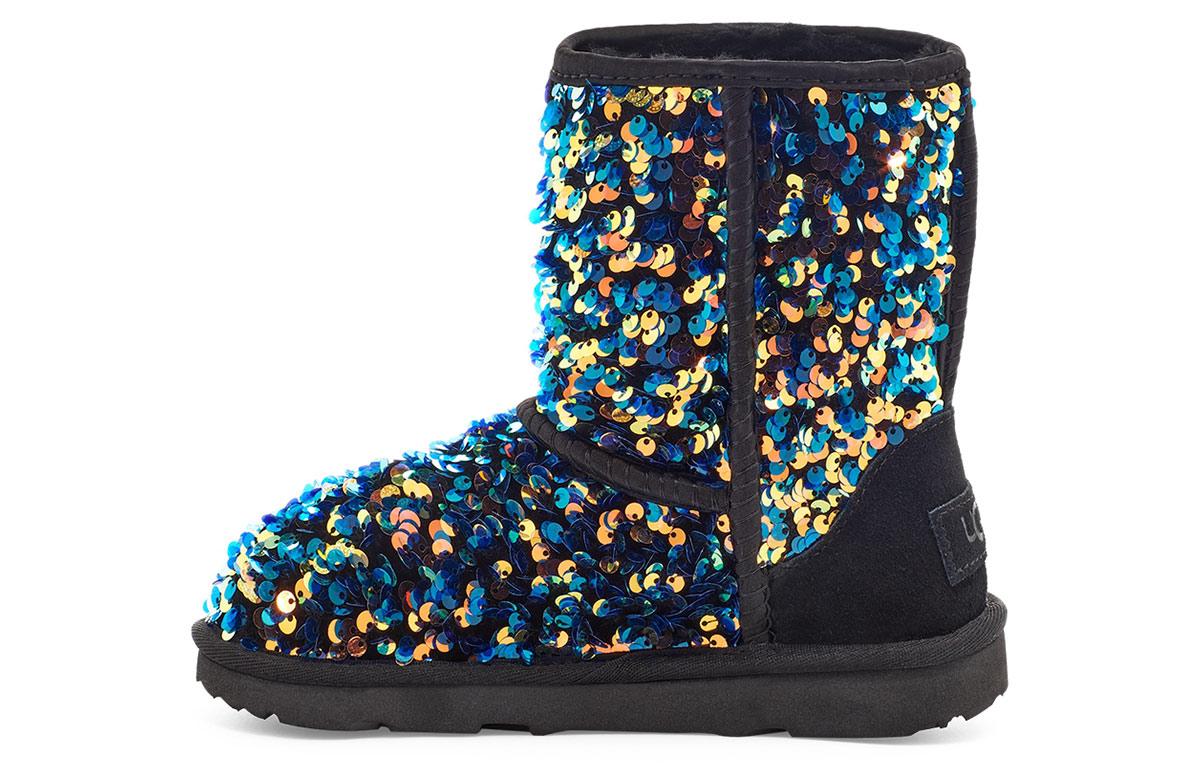 UGG Classic II Stellar Sequin Snow Boots Black Teenagers 1112244K-BLK 36