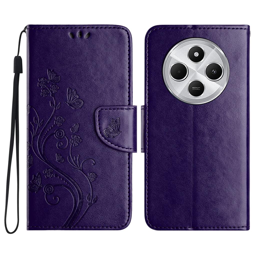 Phone Case For Xiaomi Redmi 14C 4G/14R 5G/Poco C75 4G Imprinted Mini Butterfly Leather Wallet Phone Cover