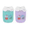 Plaid Dog T-Shirt Stylish Summer Pet Shirt with Leash Ring Washable Breathable Dog Tee Shirt for Small Dogs Puppies