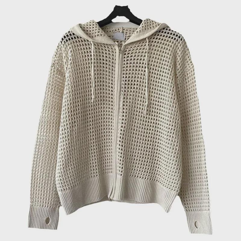 Men's Autumn Knitted Cardigan: Long-Sleeved, Lightweight, Air-Conditioned, Korean-Style Sweater for Sun Protection