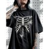 Ladies Tshirt Fashion Halloween Commuter Skull Pattern Loose Tshirt