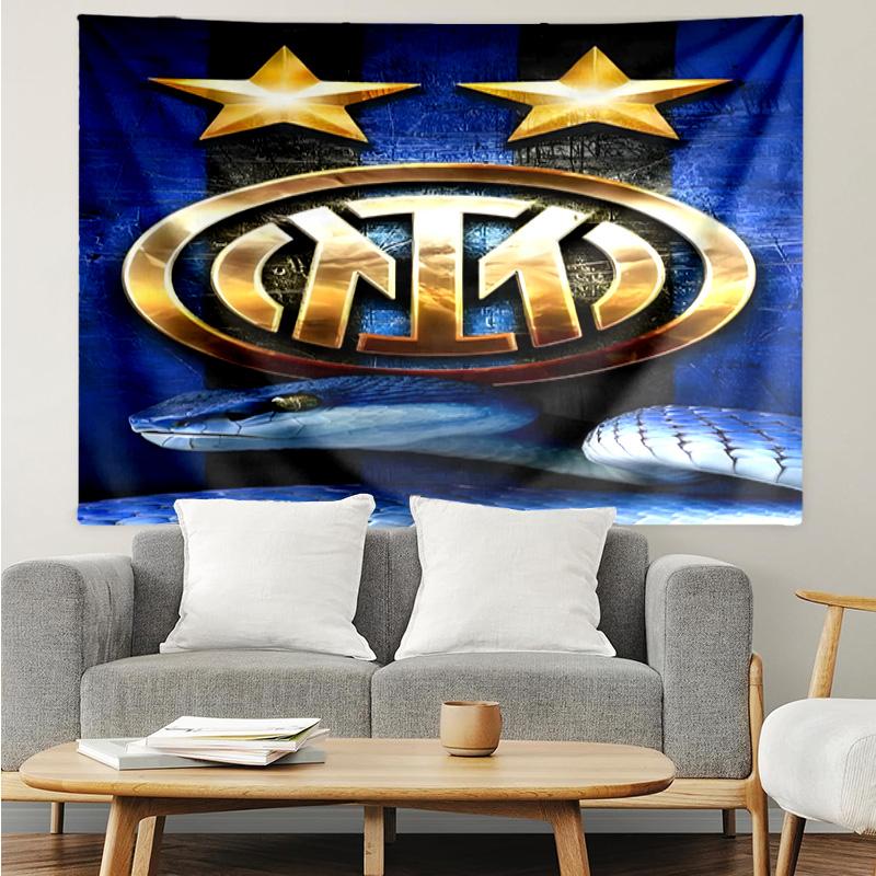 Inter FC Crest Printed Printed Tapestry, for Bedroom,Livingroom, dormitory, Large Wall Decor, Fabric Decor Fan Birthday Gifts