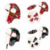 Floral Hooded Scarf Pullover Hat Bird Balaclava Bonnet Hat Plush Flower  Hat  Streetwear