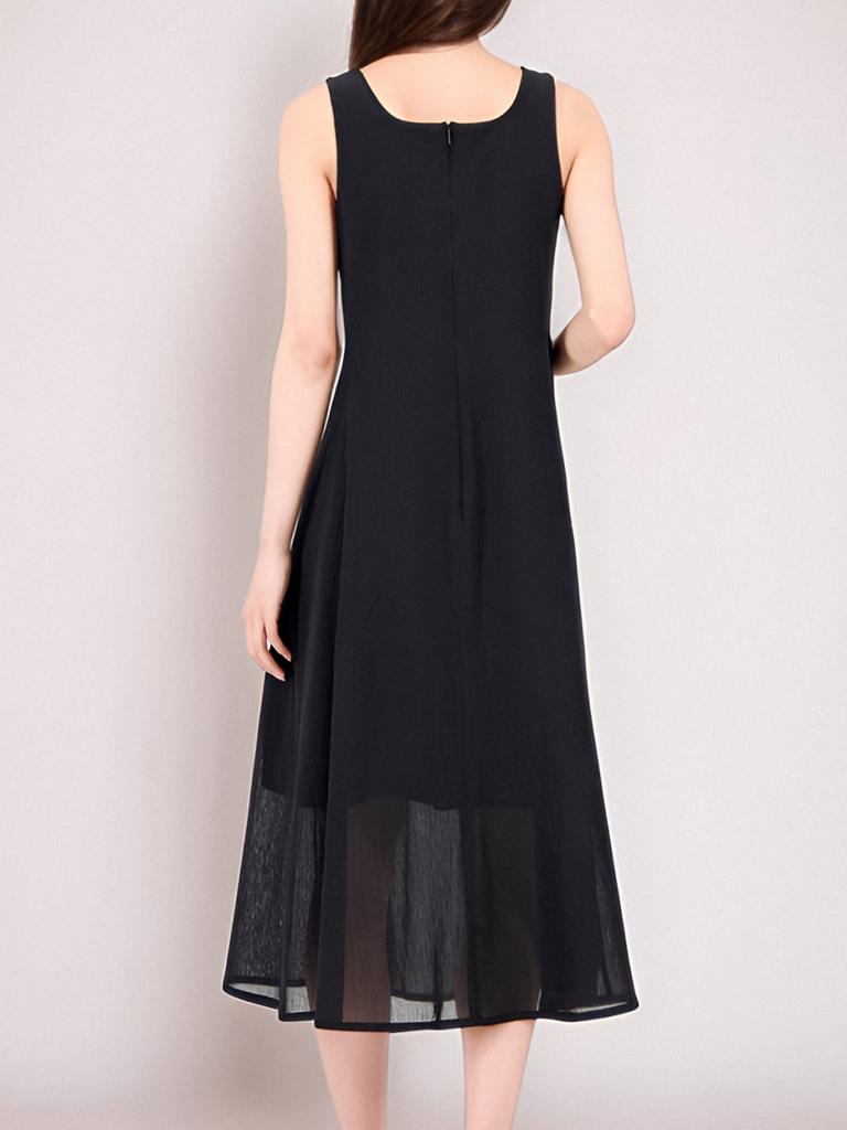 ACUD Sleeveless Sheer Dress_Black
