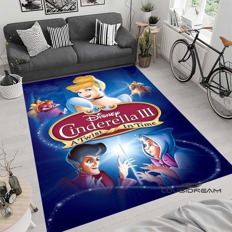 Tappeto con motivo fiabesco di Cenerentola, adatto per soggiorno, camera da letto, comodino, bagno, antiscivolo, adatto per bambina'