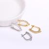 Earring Making Supplies 18K Gold Plated Inlaid Zircon Earring Hooks With Open Jump Ring,DIY Jewelry Accessories Wholesale