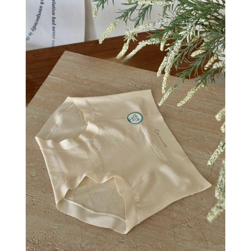 

Ladies Spring and Autumn Cotton 7a Antibacterial Extended Crotch High Waist Belly Triangle Briefs L тілесний