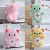 Adorable Cartoon Cat Plush Stuffed Toy With Soft Pp Cotton Filling In Pink Green Yellow