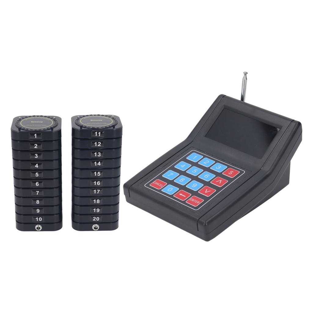 Restaurant Pager System 1 Transmitter 20 Receivers Wireless Calling System for Food Truck Bar