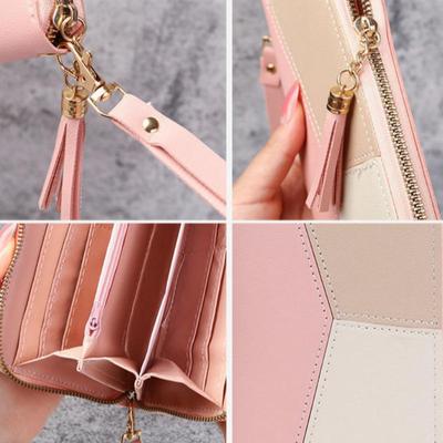 Fashion Zipper Wallets Womens Long Purses Handbags Coin Purse Cards Holder Pu Leather Billfold Wallet