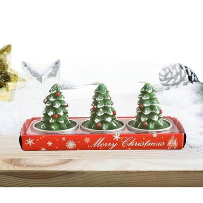 Holiday Tea Light Candles 3Pcs Tea Lights Candles Home Decoration Santa Christmas Tree Snowman Craft Candles Holiday