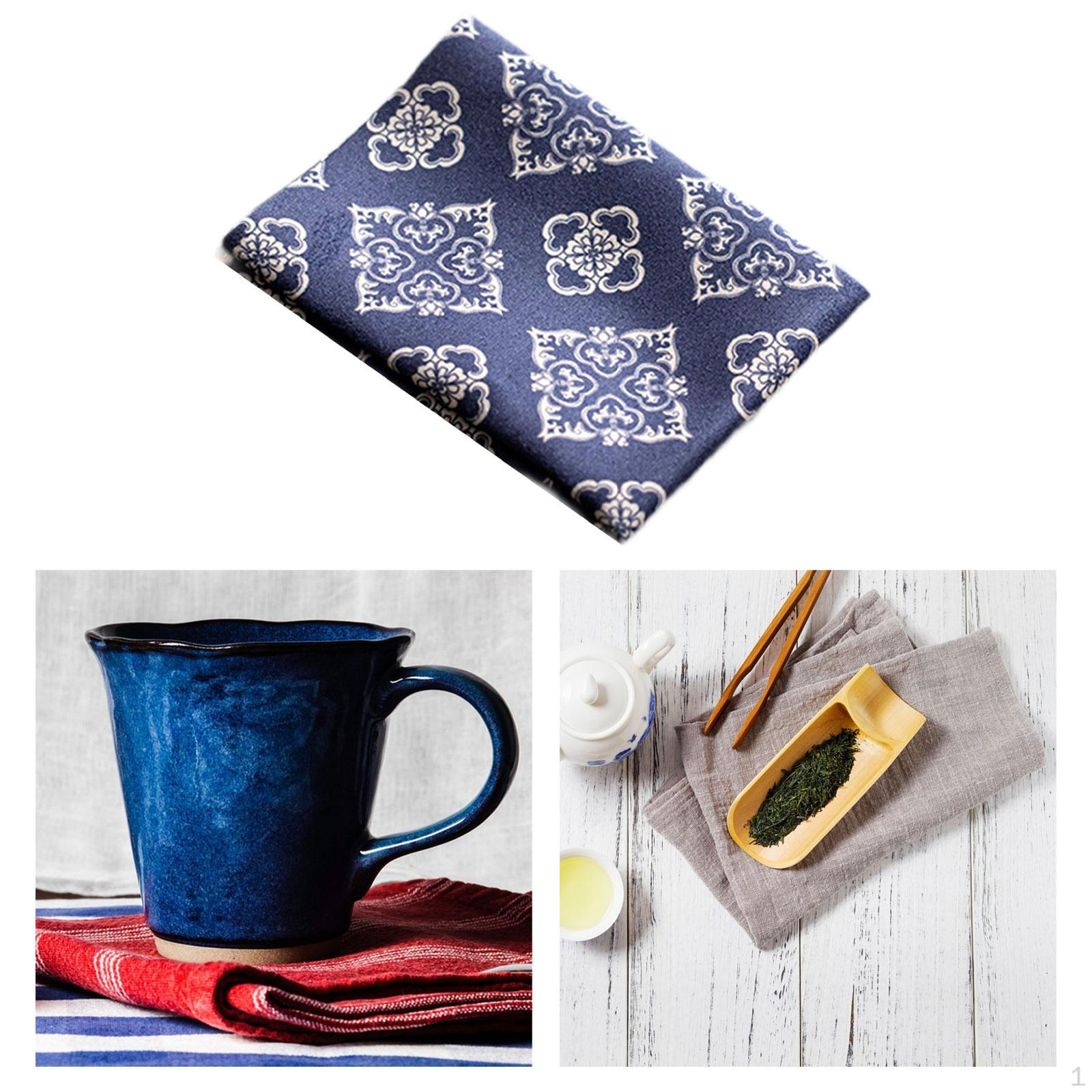 

Китайское впитывающее полотенце для посуды, кухонное полотенце, моющееся, коврик для посуды для чайного домика, фермерского дома, Blue