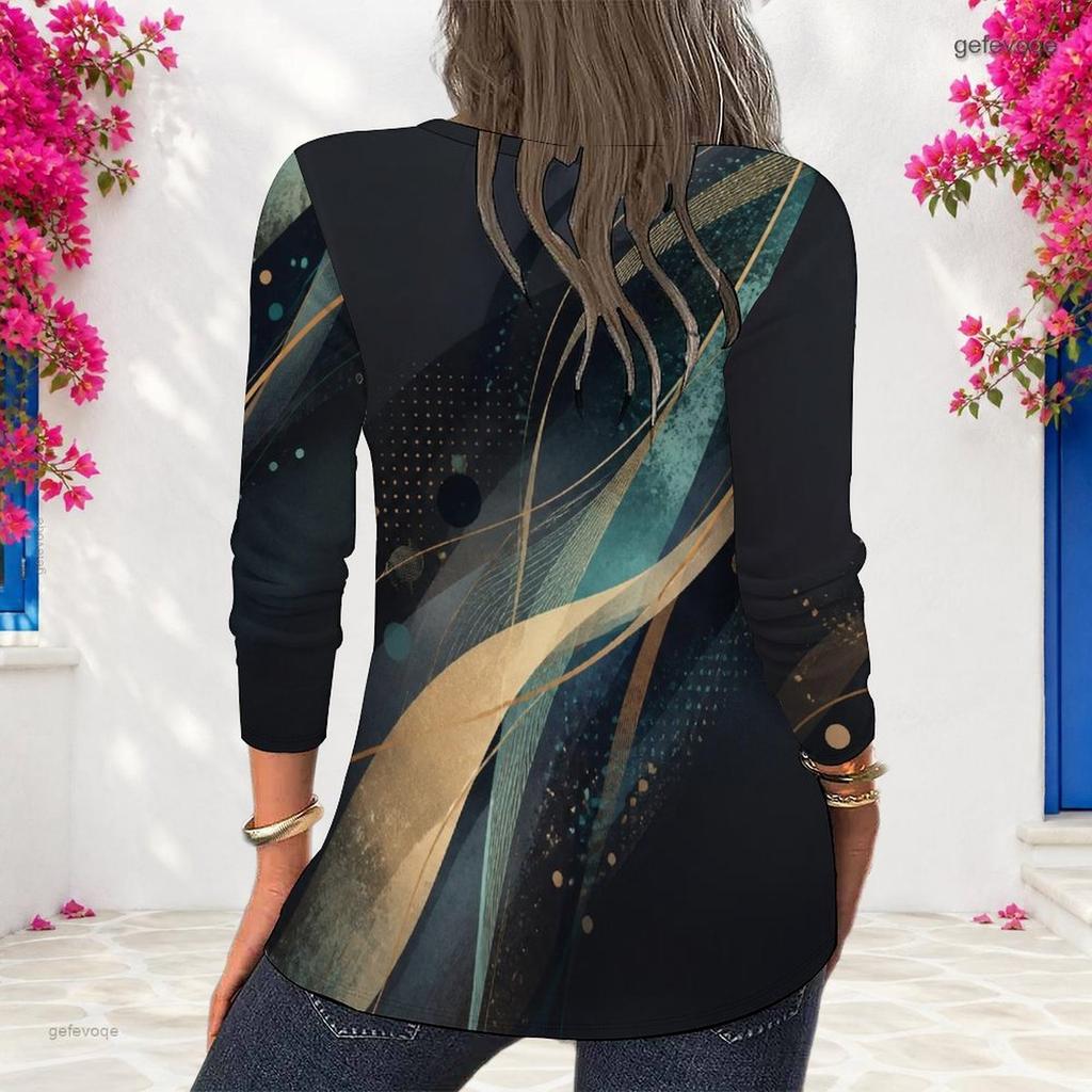 Women Plus Size Round Neck Long Sleeve Colorful Tie Dye Printed Pullover Sweatshirt