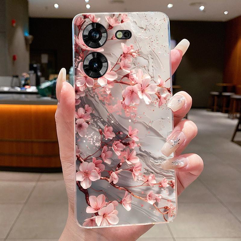 For Techno Pova 5 LH7n 5Pro LH8n Phone Case Tecno Pova 5 Pro Case Clear Luxury Fashion Butterfly Flowers Soft TPU Silicone Cover
