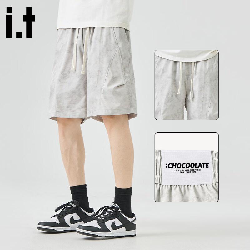 CHOCOOLATEit Men s Loose Fit Summer Shorts L светло-серый