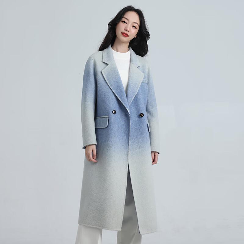 Fengxun Women's Double-Sided Wool Blend Coat