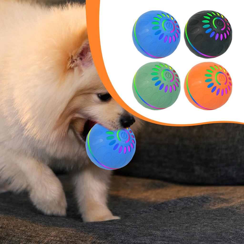 Interactive Dog Ball Toy Moving Ball, USB Rechargeable with Colorful Light Pet Automatic Rolling