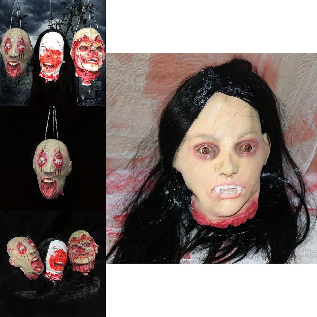 Halloween Simulation Horror Zombie Skull Head Props For Party Setup