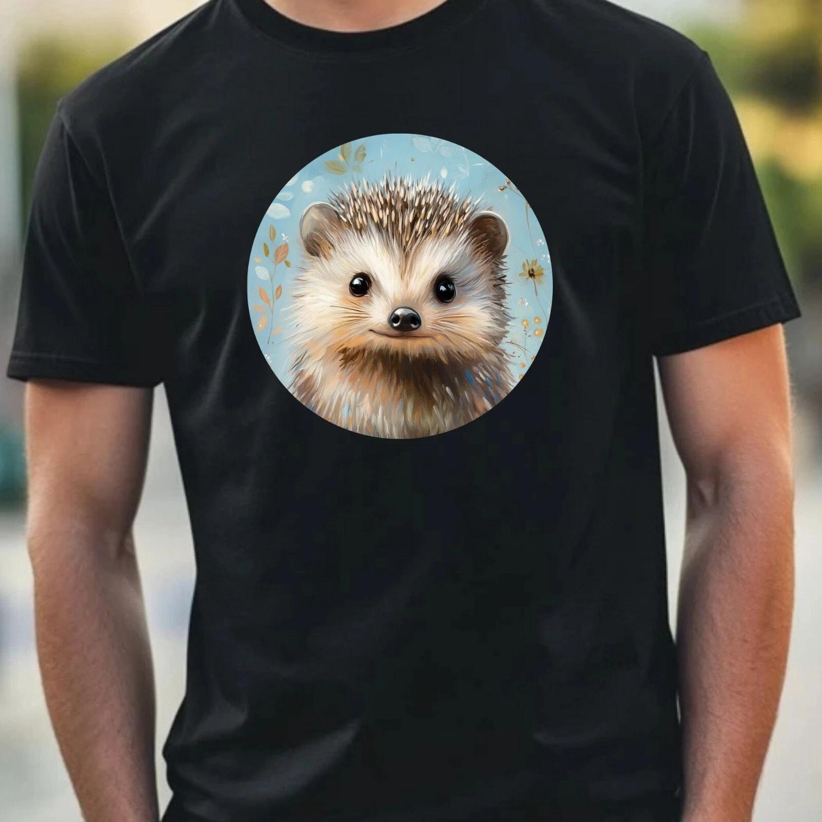 T-Shirt Herren Igel Portrait Motiv Baumwolle Größe XS bis 5XL XXXL