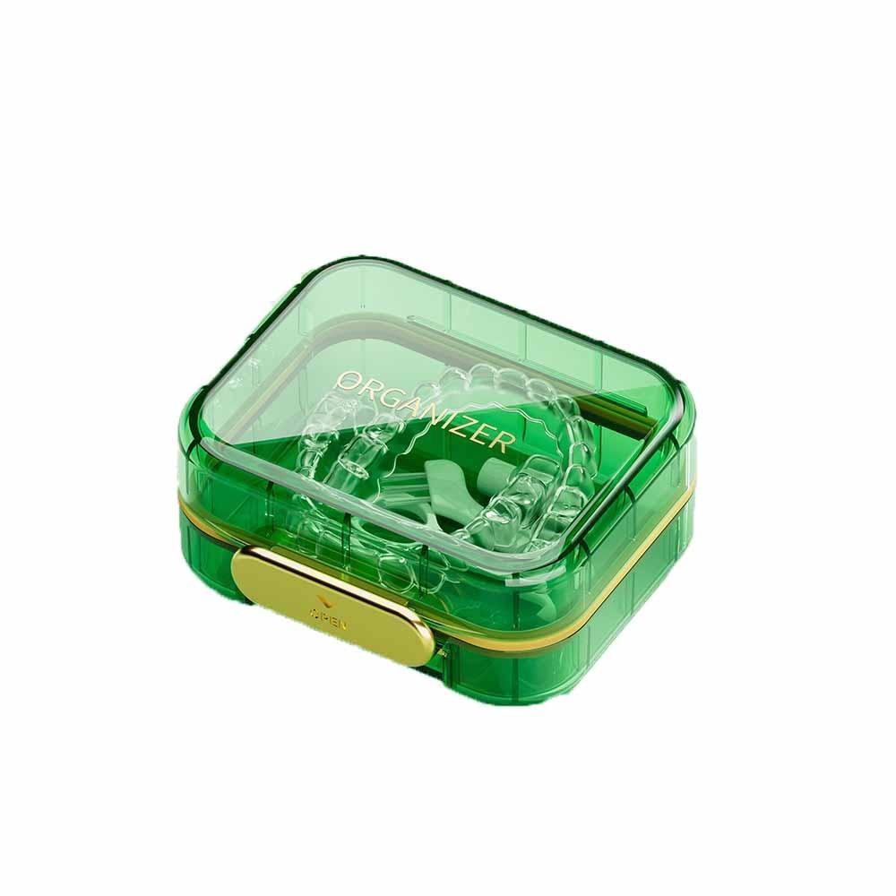 

Transparent Denture Storage Case Waterproof Dental Braces Container Orthodontic Retainer зелёный