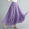 Fashion Solid Cotton Linen Women Skirts Maxi Elegant Harajuku Saia Casual Loose Long Skirt Ladies Clothes