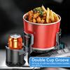 Multi-Functional Dual Cup Holder for Cars 360° Rotating Drink Holder & Instant Noodle Stand Large & Small Sizes with Switch Lock