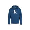 Calvin Klein Unisex Fashion Casual Hooded Overlapping Print Warm Sweatshirt Unisex Sweatshirt Blue J400139-C5G