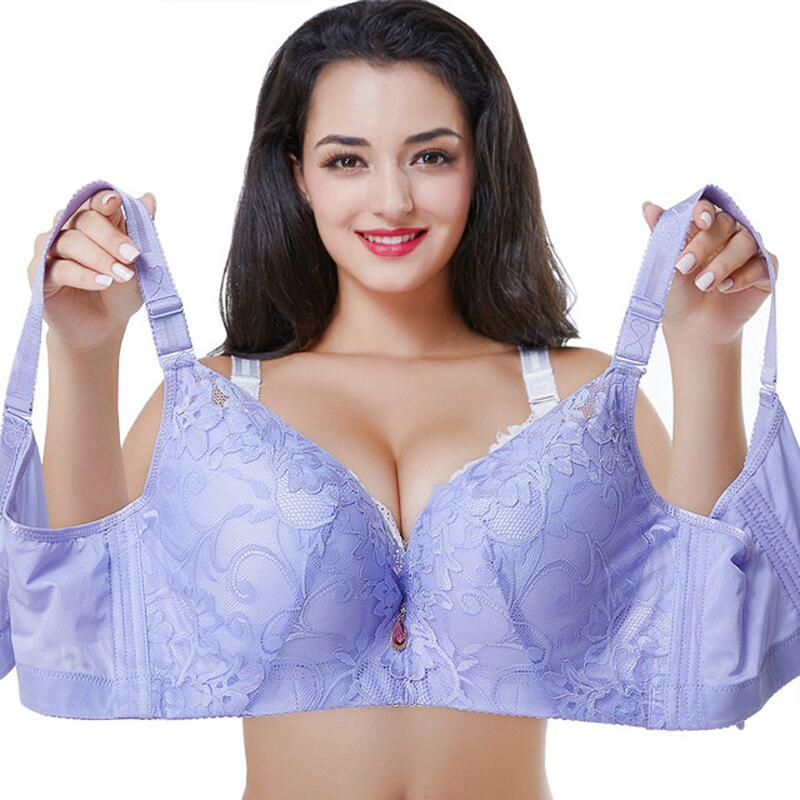36-46 Lace Sexy Bras Women Plus Size Lingerie Bralette Top Underwire Push Up Brassiere for Big Large Breast D Cup