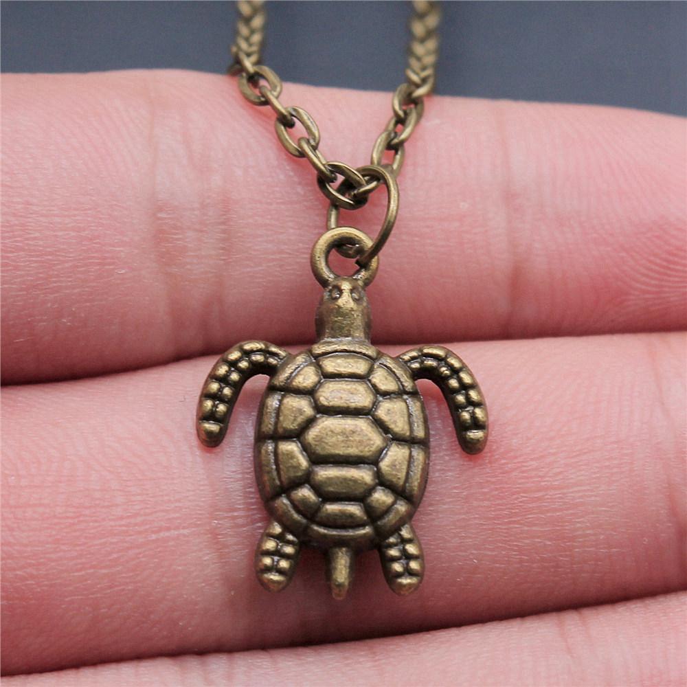 Schildkröte Seestern Muschel Anhänger Antik Bronze Metall Brautkragen Halskette für Strandhochzeit Trendiges Geschenk