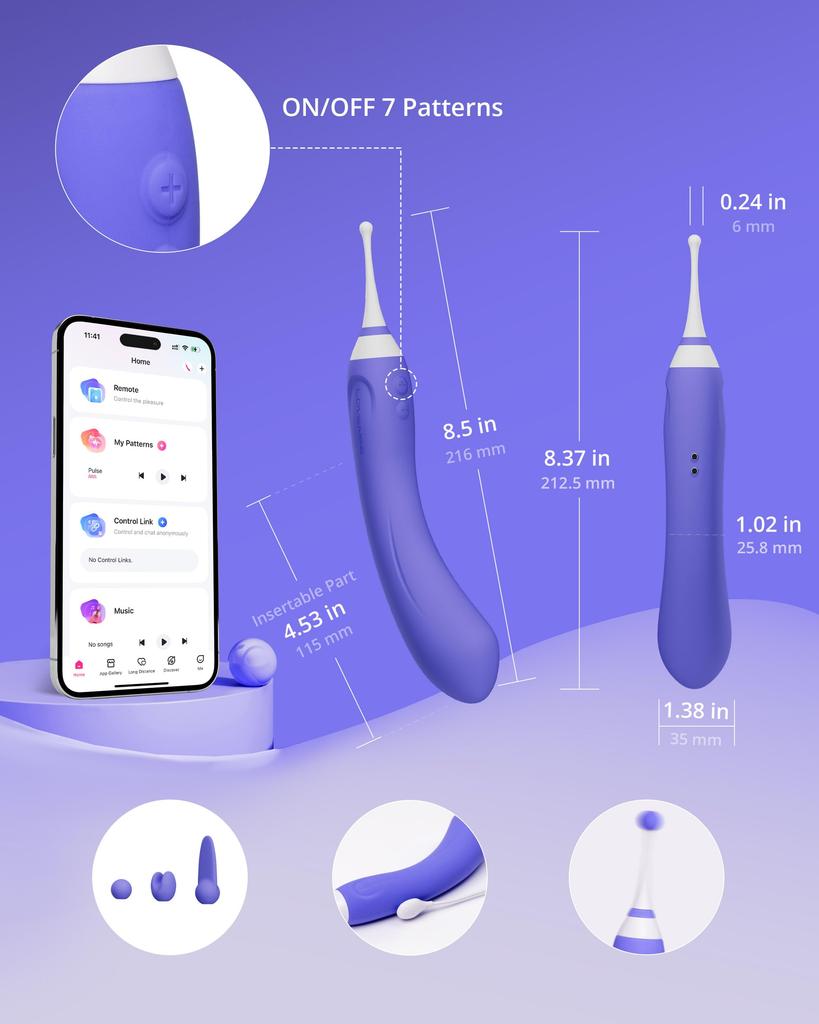 LOVENSE Hyphy High Speed Vibrator for and Smartphone Remote Music Distance Solo Collaborative Japanese App Year Nipples, G-Spot, Clitoris, Control,