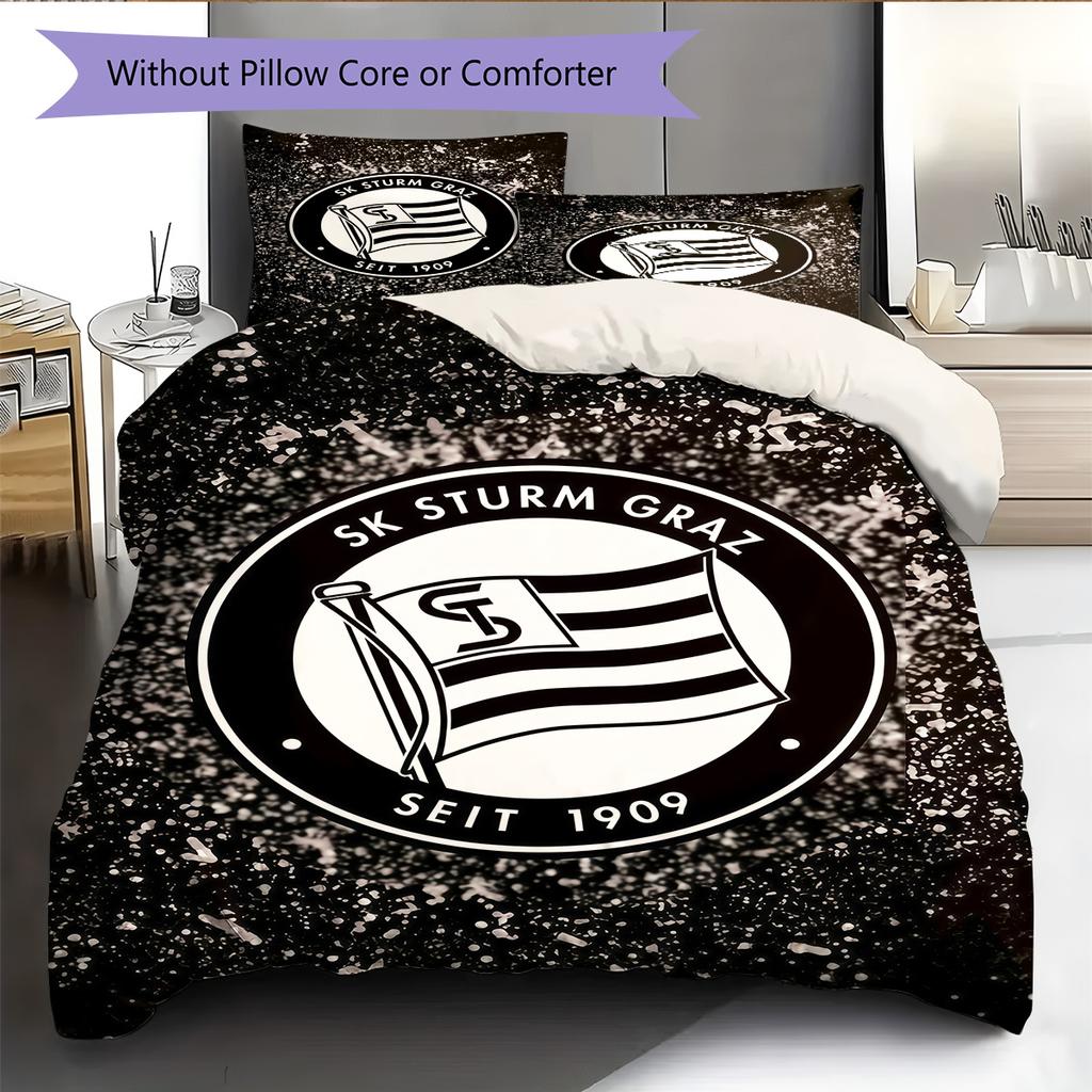 SK Sturm Graz logo Biancheria da letto Set piumino Copripiumino Federa Decorazione per la casa Regalo di compleanno (1 * copripiumino + 2 * federa, senza nucleo)