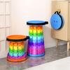 Portable Folding Telescopic Fishing & Camping Stool - Space-Saving Round Rainbow Design