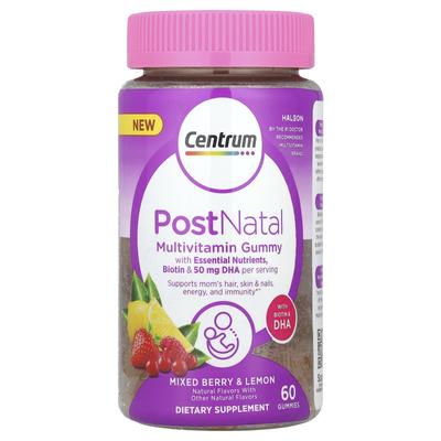Centrum, Postpartum Multivitamin-Gummibärchen, Beerenmischung und Zitrone, 60 Gummibärchen