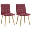 VidaXL Dining Chairs Set of 2 Bordeaux Red Fabric, Chair, Living Room Chair, Accent Chair, Kitchen Chair, Seat of 4101094