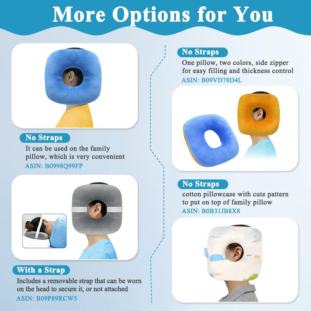 Mistuki Piercing Pillow Ear Pillow for Side Sleepers with Hole CNH Donut Protector Pillow Ear Tenderness Pain Relief Medical Ear Guard Care Cushion