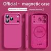 Original Liquid Silicone For Magsafe Case For iPhone 17 15 12 16 14 13 Pro Max 16 Plus 17Pro Air Magnetic Soft Cover Accessories