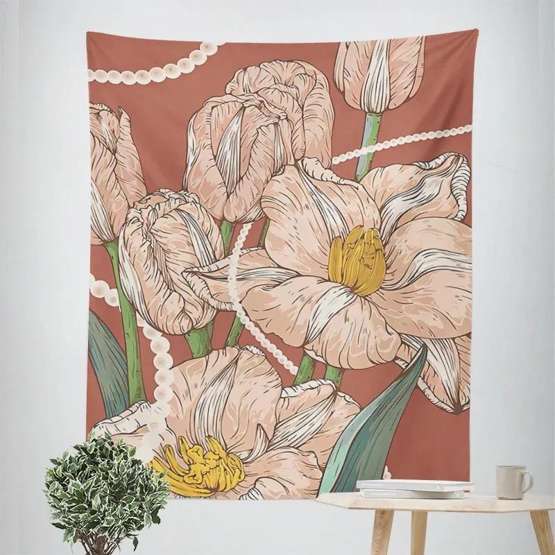 Succulent Plants Flowers Decorative Tapestry Home Wall Decor Office Living Room Tapestry