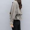 Giacca a vento da donna con colletto rovesciato Cappotto Capospalla Cappotto Monocolore Trench Top aderenti Cappotto