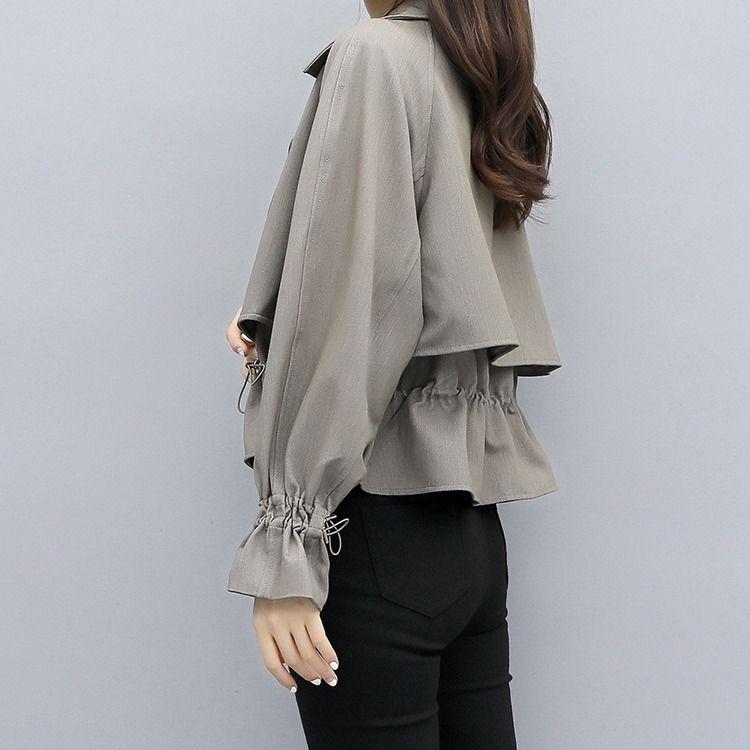Giacca a vento da donna con colletto rovesciato Cappotto Capospalla Cappotto Monocolore Trench Top aderenti Cappotto